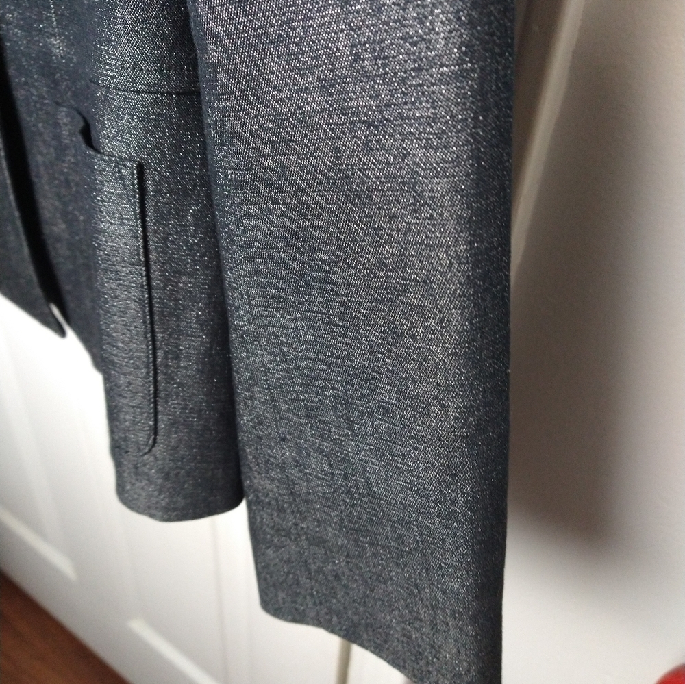 Spiegel black silver sparkle metallic threads fitted formal jacket. Size 8 - Picture 5 of 14